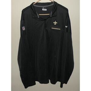 Nike On Field Apparel New Orleans Saints Men’s 3XL Quarter Zip LS Polo Shirt